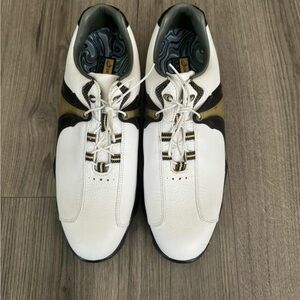 FootJoy Dryjoys White and Gold Men's Golf Shoes